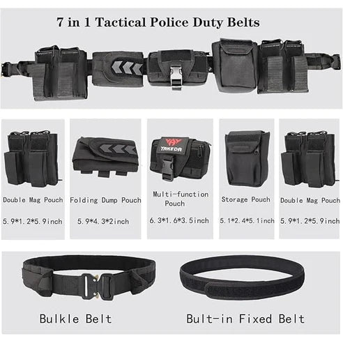 Tactical Battle Belt Set – Adjustable Duty Belt with Pouches